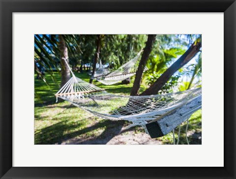 Framed Hammock on the beach, Nacula island, Yasawa, Fiji, South Pacific Print