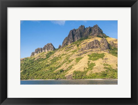 Framed Naviti island, Yasawa, Fiji, South Pacific Print