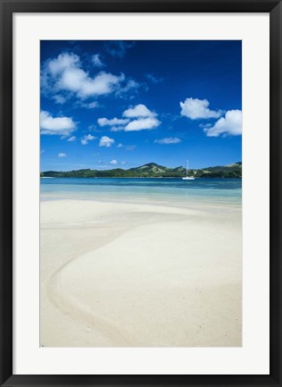 Framed Turquoise water at the Nanuya Lailai Island, Blue Lagoon, Yasawa, Fiji, South Pacific Print