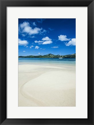 Framed Turquoise water at the Nanuya Lailai Island, Blue Lagoon, Yasawa, Fiji, South Pacific Print