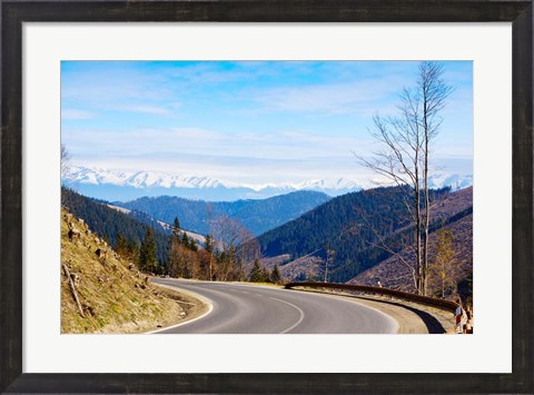 Framed Mountain road in a valley, Tatra Mountains, Slovakia Print