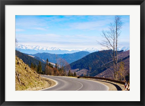 Framed Mountain road in a valley, Tatra Mountains, Slovakia Print