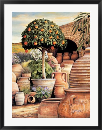 Framed Orange Topiary Print