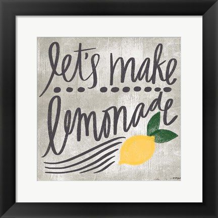 Framed Let&#39;s Make Lemonade Print