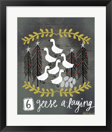 Framed 6 Geese Print