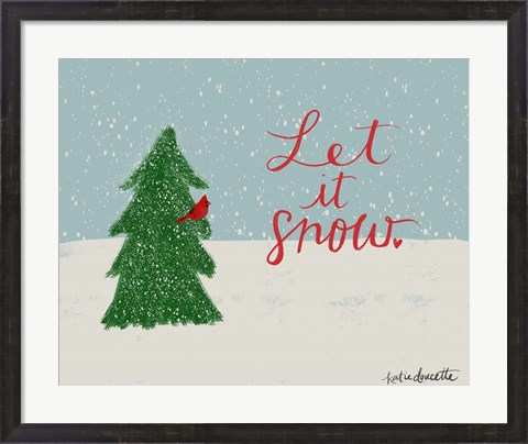 Framed Let It Snow Cardinal Print