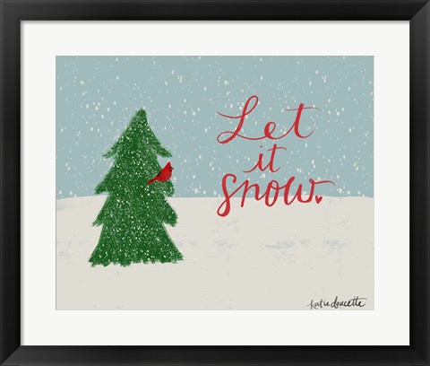 Framed Let It Snow Cardinal Print