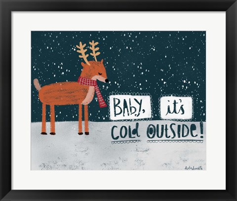 Framed Cold Reindeer Print