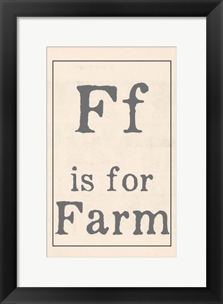 Framed F is for Farm Print