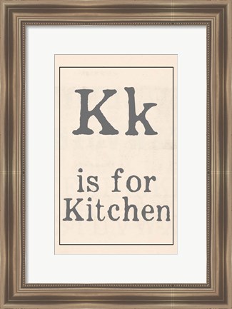 Framed K is for Kitchen Print