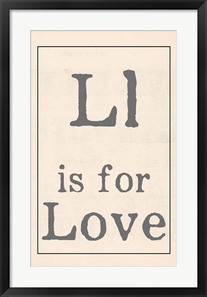 Framed L is for Love Print