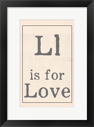 Framed L is for Love Print