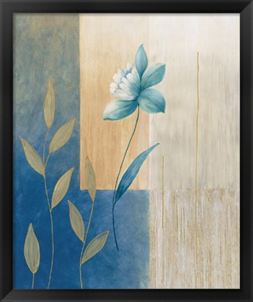 Framed Fleurs Bleues II Print