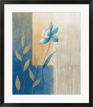 Framed Fleurs Bleues II Print