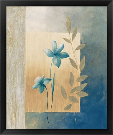 Framed Fleurs Bleues I Print