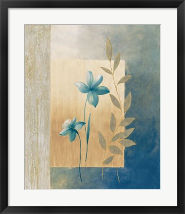 Framed Fleurs Bleues I Print