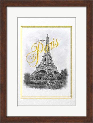 Framed Je T&#39;aime Paris Print