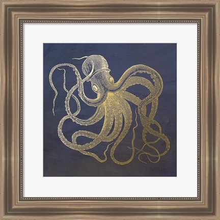 Framed Golden Octopus Print