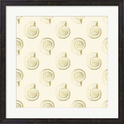 Framed Golden Shell Pattern Print