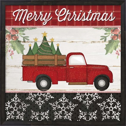 Framed Merry Christmas Truck Print