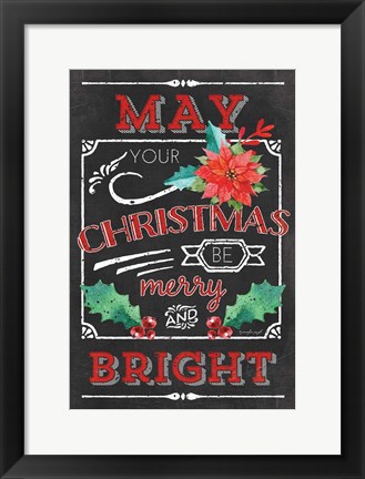 Framed Merry and Bright Print