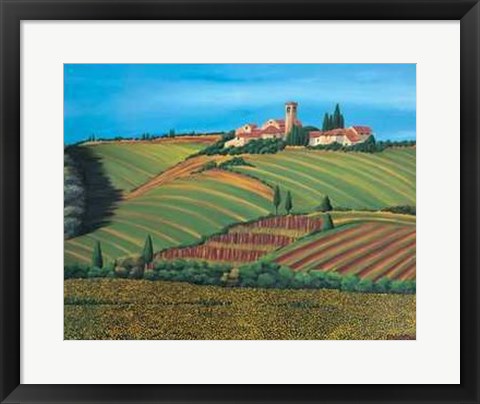 Framed Sunset in Tuscany Print