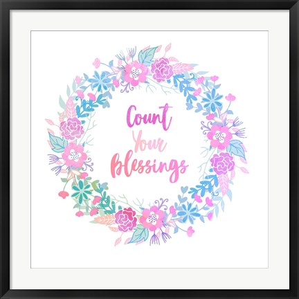 Framed Count Your Blessing-Pastel Print