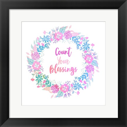 Framed Count Your Blessing-Pastel Print