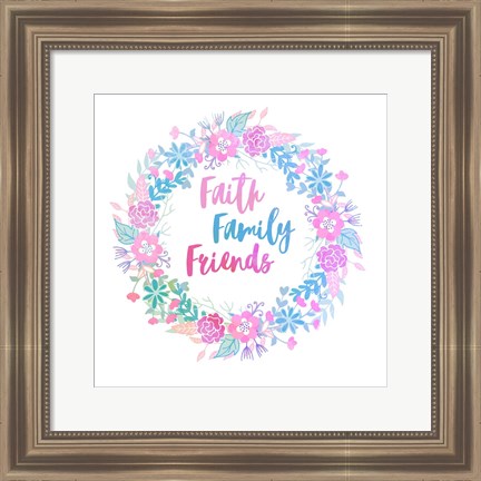 Framed Faith, Family, Friends-Pastel Print