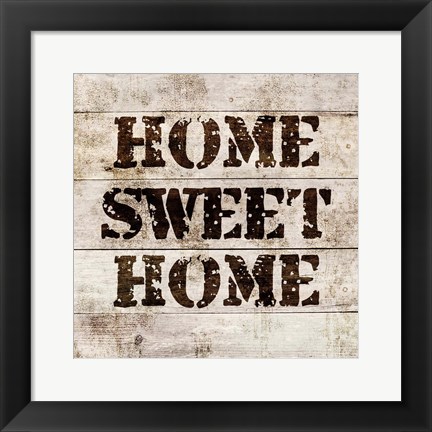 Framed Home Sweet Home In Wood Print