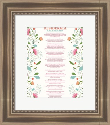 Framed Decorative Desiderata Print