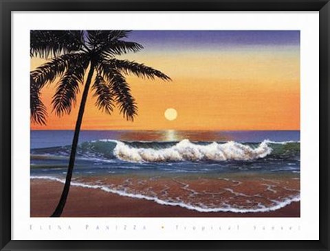 Framed Elena Panizza - Tropical Sunset Size 31.5x23.75 Print