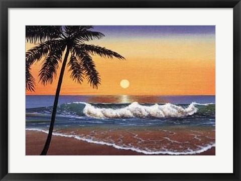 Framed Elena Panizza - Tropical Sunset Size 31.5x23.75 Print