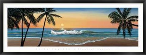 Framed Elena Panizza - Tropical Sunset Size 54.5x19.25 Print