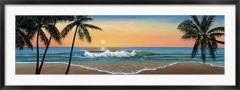 Framed Elena Panizza - Tropical Sunset Size 54.5x19.25 Print