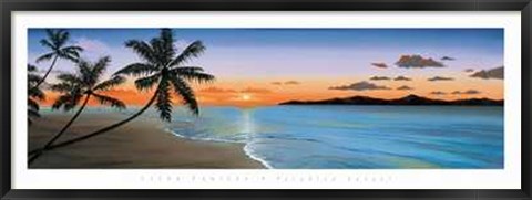 Framed Elena Panizza - Paradise Sunset Size 54.5x19.25 Print