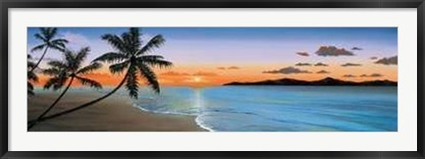 Framed Elena Panizza - Paradise Sunset Size 54.5x19.25 Print