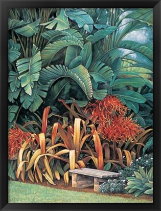 Framed Tropical Garden II Print