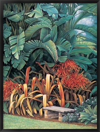 Framed Tropical Garden II Print