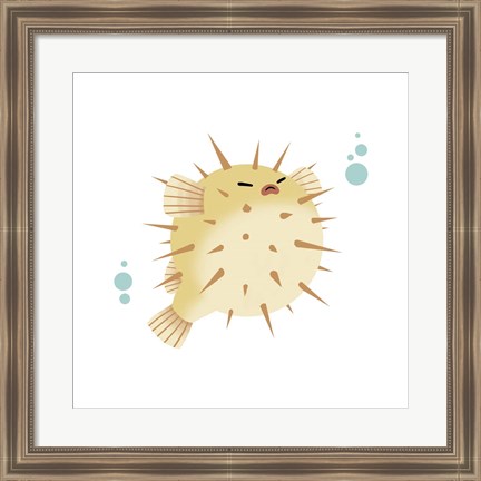 Framed Sea Creatures - Pufferfish Print
