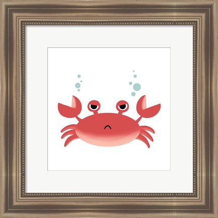 Framed Sea Creatures - Crab Print