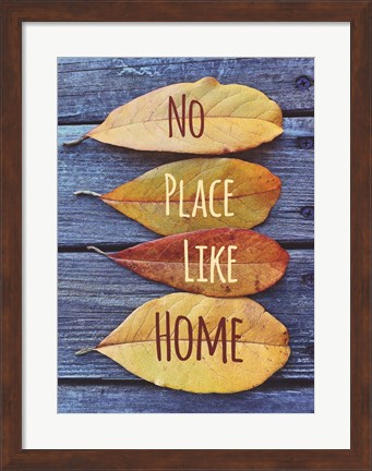 Framed No Place Like Home Leaves Print