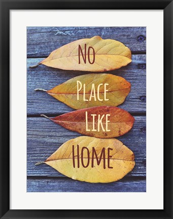 Framed No Place Like Home Leaves Print