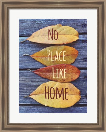 Framed No Place Like Home Leaves Print