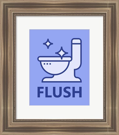 Framed Boy&#39;s Bathroom Task-Flush Print