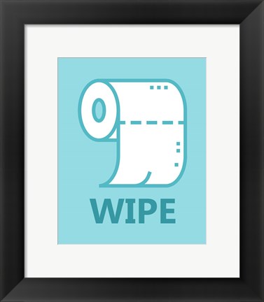 Framed Boy&#39;s Bathroom Task-Wipe Print