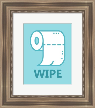 Framed Boy&#39;s Bathroom Task-Wipe Print