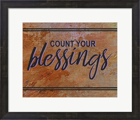 Framed Count Your Blessing-Brown Print