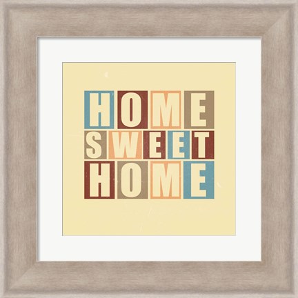 Framed Home Sweet Home-Retro Print