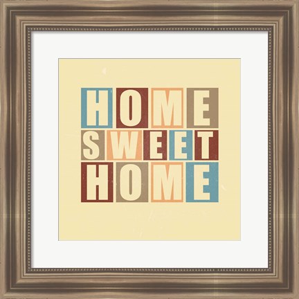 Framed Home Sweet Home-Retro Print